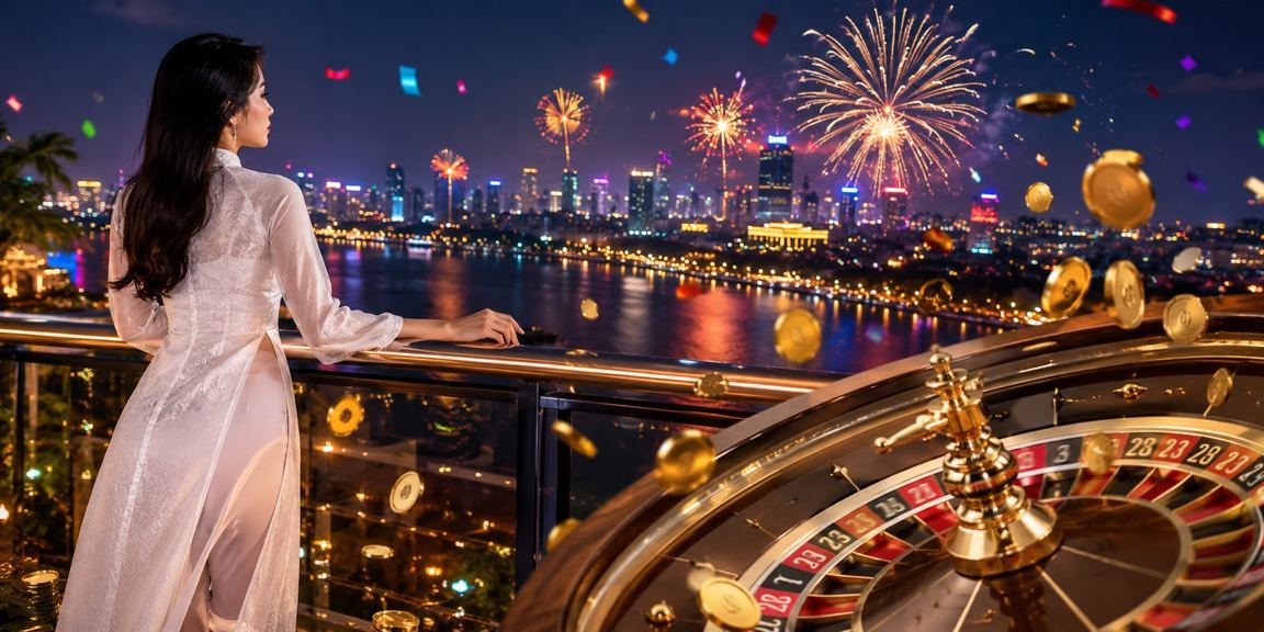 Người chơi roulette tại Hà Nội với trang phục áo dài