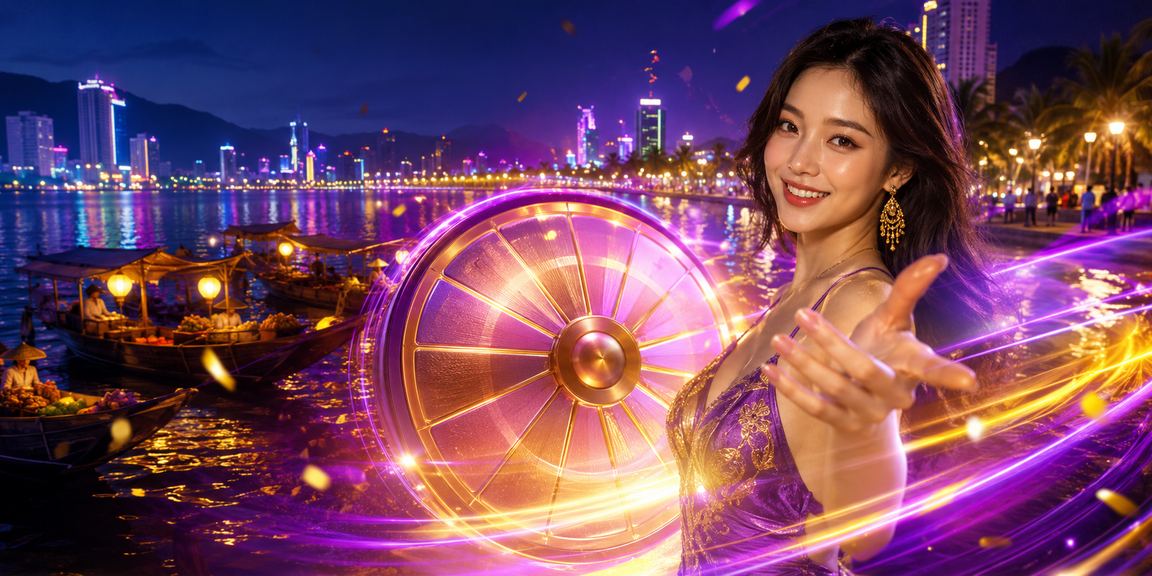 Bàn roulette ánh đèn neon sôi động tại Nha Trang buổi đêm